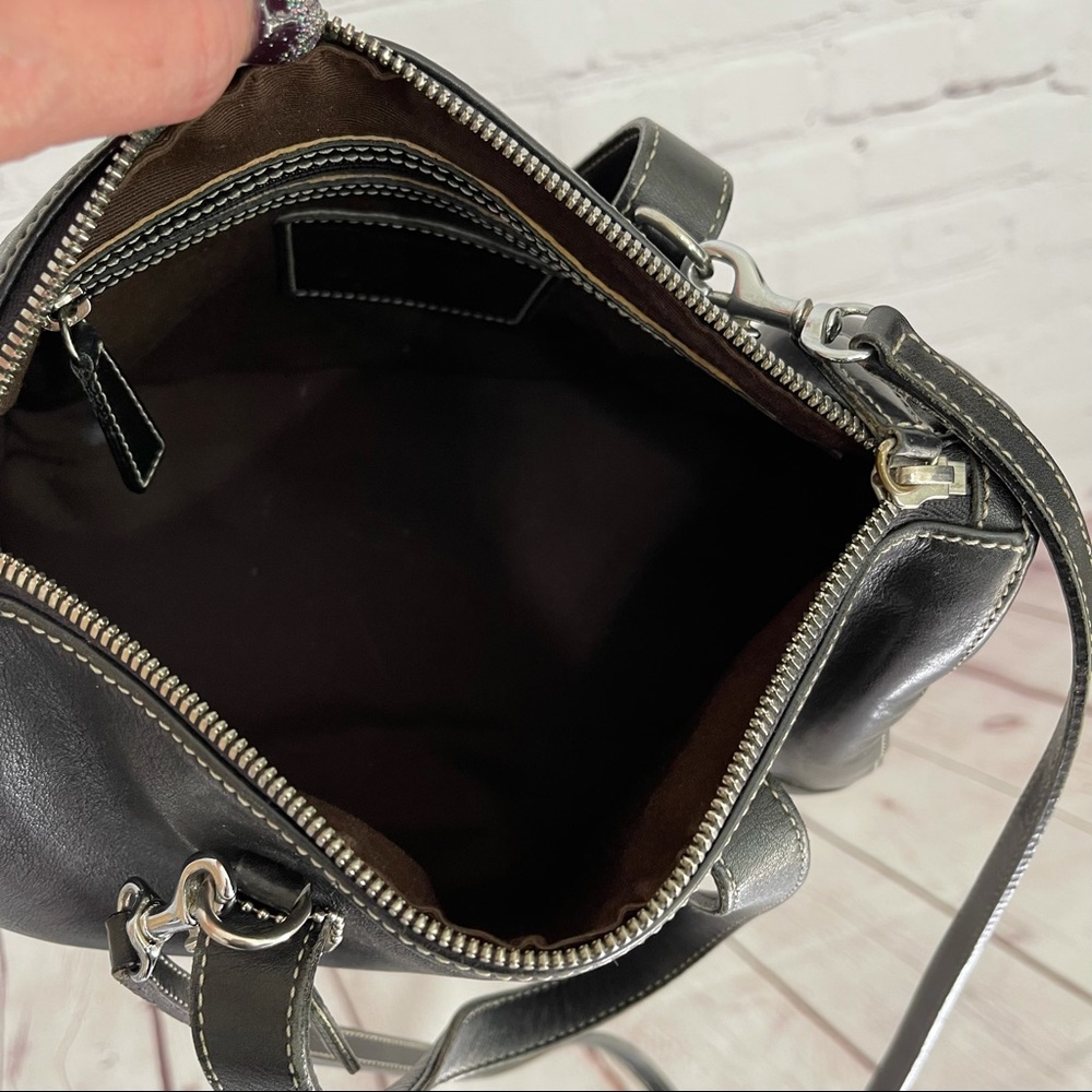 COACH Satchel Crossbody Doctor Satchel Bag Black Leather - Picture 10 of 11